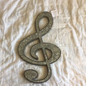 Galvanized Metal Music Note
